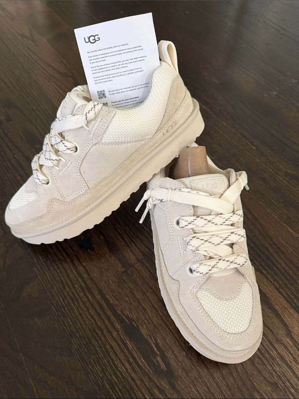 UGG Neutral-Tone Low Top Sneakers in Cream